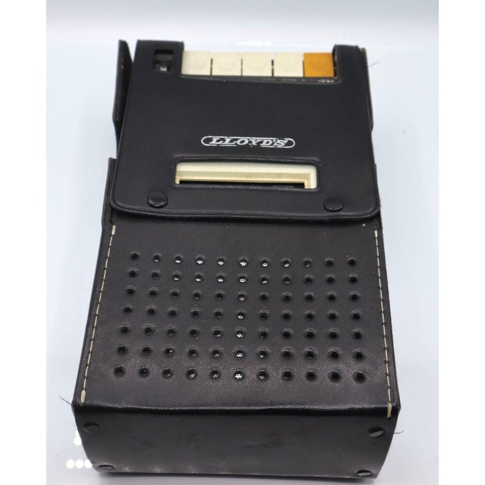 Lloyds Vintage Black Leather Cassette Recorder Playback Retro Collectible